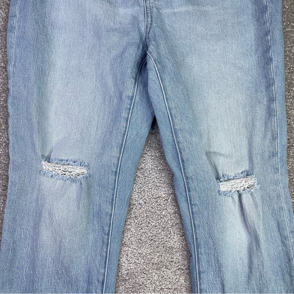 Madewell Jeans Women’s 26 Blue Slim Crop BoyJean High Rise Light Wash Ripped - Picture 2 of 13